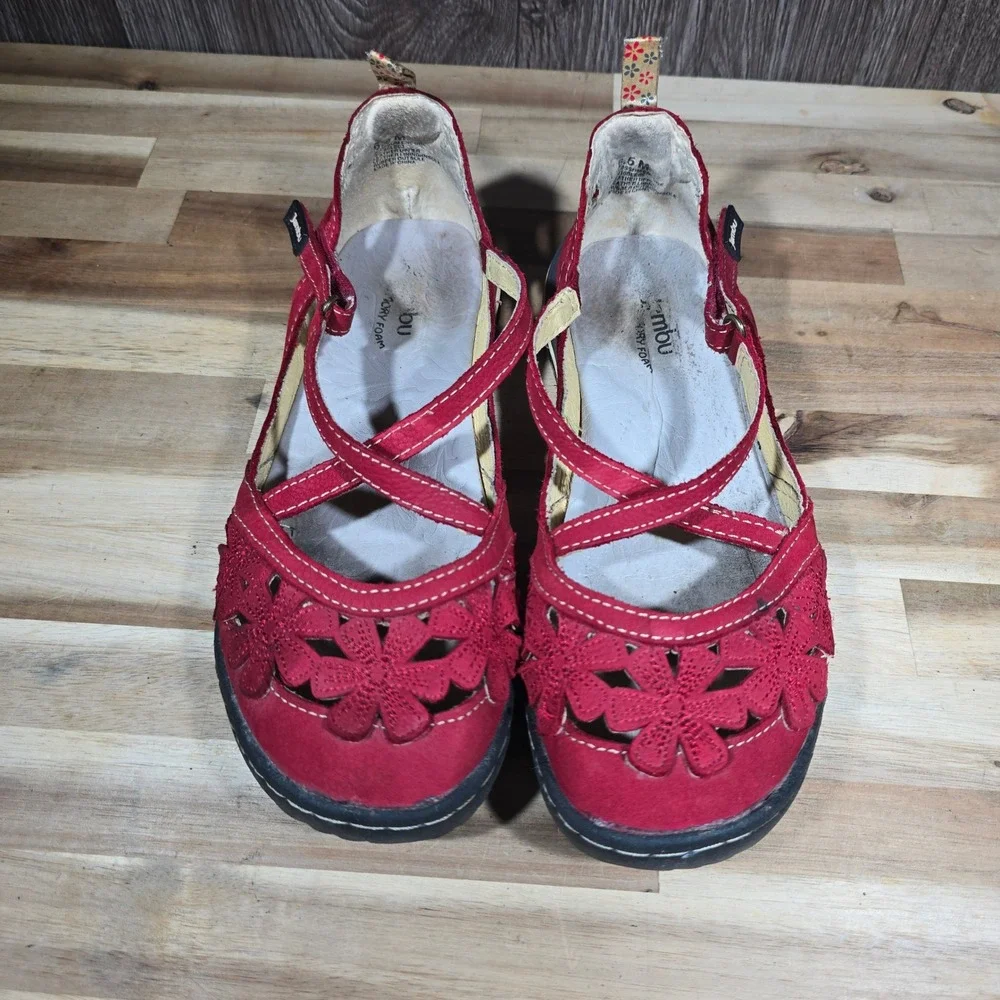 Jambu Red Floral Cutout Mary Jane Loafers - Picture 11 of 15